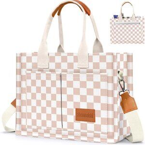 Canvas Tote Bag for Women with Pockets Crossbody Bag Tote Shoulder Handbags Casu